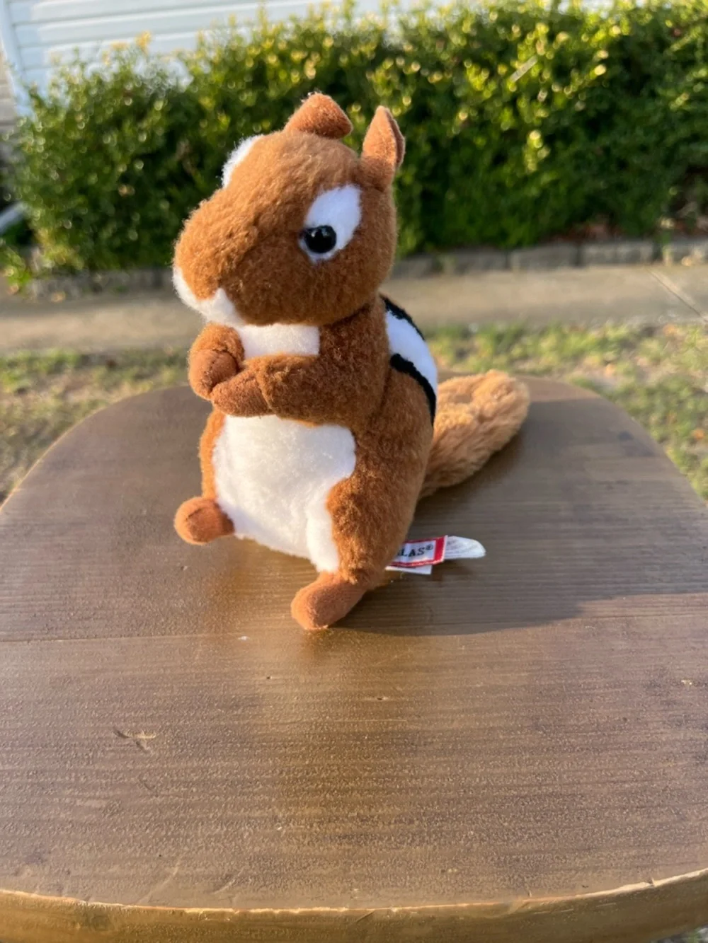 Plush Chipmunk Toy for Small Pets - Brown and White